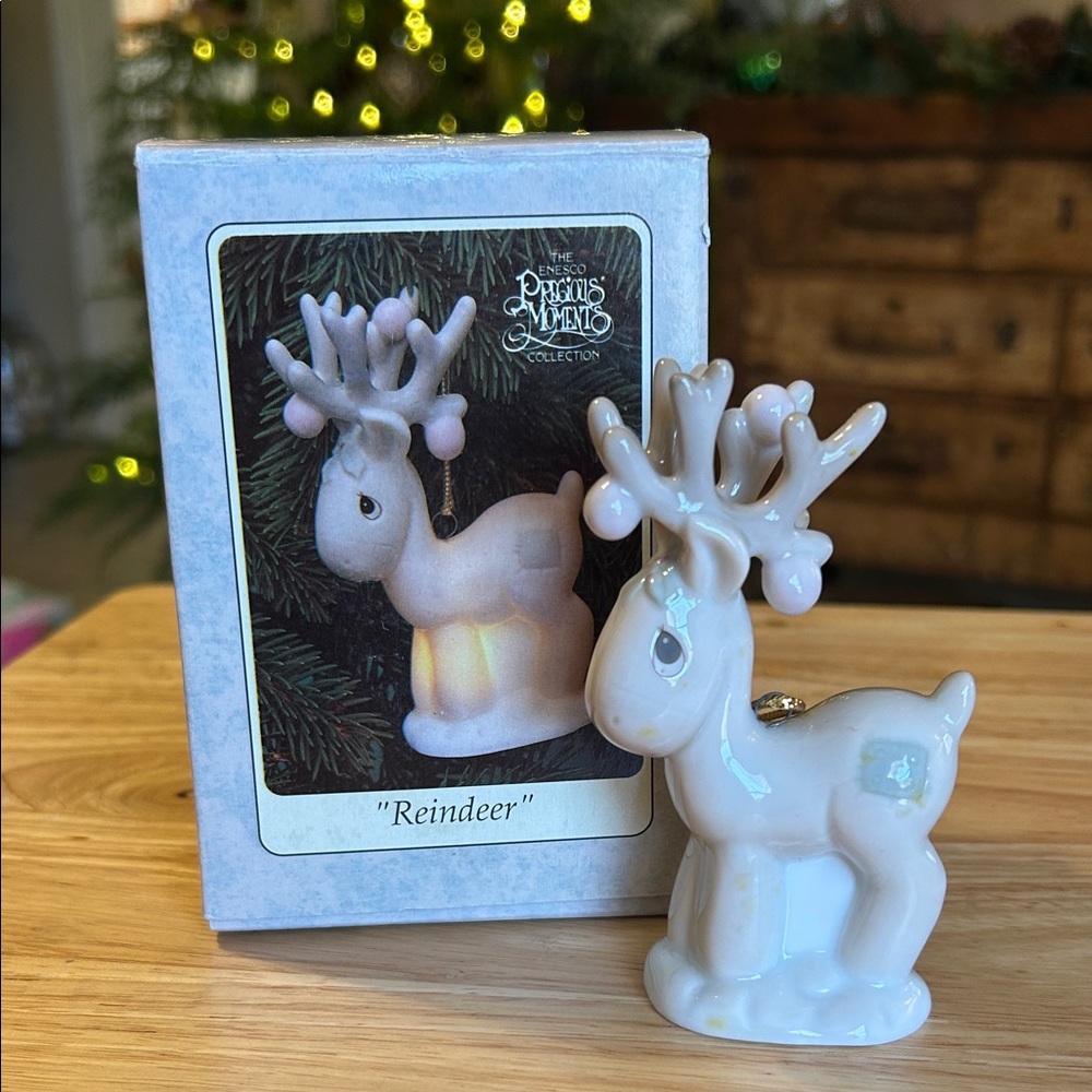Precious Moments White Reindeer Figurine